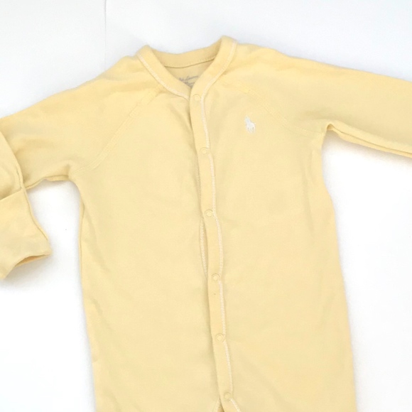 Ralph Lauren Footed Pajamas in Yellow - Picture 2 of 7